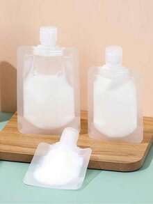 5 件旅行可再填充扁平袋洗发水液体乳液分配袋化妆品可再填充扁平袋旅行瓶套装 30ml/50ml/100ml 适用于旅行收纳袋、化妆包、化妆包、度假收纳袋、大容量化妆品收纳化妆盒，可装口红、刷子、护肤品、手机、硬币、小物件，适用于家庭、礼物、度假和节日万圣节圣诞节多功能用途，波西米亚风回到学校