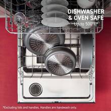 Local Delivery-T-Fal Ingenio Expertise Non Stick Cookware Set 10 Piece, Induction, Oven Broiler Safe 500F, Stackable Cookware, Pots And Pans Set, RV, Camping, Frying Pans, Dishwasher Safe, Detachable Handle,Black - Copper - View 7