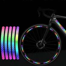 Adesivo riflettente arcobaleno ad alta visibilità per ruote - Adesivo per pneumatici luminoso e impermeabile per la sicurezza della guida notturna, accessori per auto e biciclette, personalizzato, per organizer da viaggio per donne, articoli essenziali, regalo per il ritorno a scuola