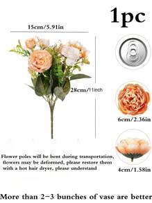1/3PCS Artificial Flowers-Silk Peony, Fake Plants, Home, Dining Room, Living Room, Outdoor Garden Decoration,Mother's Day Gifts, Birthday Bifts, Graduation Season Gifts,Wedding Season, The Art Of Inserting Flowers, Photography Props, Autumn, Spring, Vase, Flower Wall, Flower Wreath, Bridal Bouquet, Wedding Decoration, DIY Flower Wreath Materials, Birthday Party Decoration Materials, Home Decoration Accessories, Valentine's Day.