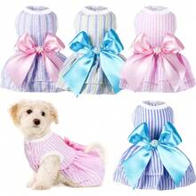 4 piezas Vestidos para perros Ropa para perros y cachorros Vestidos de princesa de verano para mascotas Falda de tutú para perritas Ropa para Chihuahuas, Yorkies y gatos (Talla extra pequeña) - X-Pequeño - Ver 1