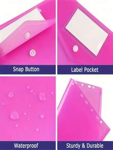 8 件文件夹套装，防水 A4 尺寸信封文件袋，11 孔文件收纳袋，适用于办公室和学习学校用品，返校