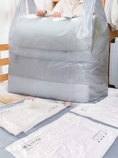 10pcs Moving Packing Bags, 1pc Vacuum Compression Bag, Large Capacity Home Storage Bags, Clothes Organization Bags, Dust-Proof Packaging Organizer