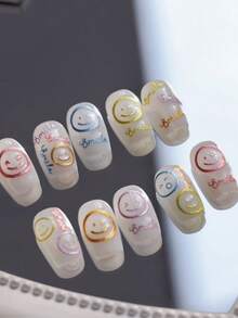 1 件 5D 浮雕梦幻指甲贴纸 - 可爱卡通贴花自粘，Geome 美甲适合女孩 DIY 沙龙美甲贴花装饰美甲配件用品 - 彩色 - 查看 6