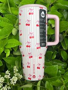 hydrojug Traveler 32 Oz/40 Oz Water Bottle With Handle & Flip Straw - Fits In Cup Holder, Leak Resistant Tumbler-Reusable Insulated Stainless Steel & Rubber Base - Gifts For Women & Men,