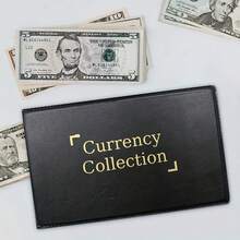 Ein Währungssammelalbum mit 40 Fächern, ein Bargeldeinzahlungsbuch, ein Einzahlungsordner, ein Kassenbuch, ein Notizblock und ein Sparbuch, entworfen für Sammler zur Verwaltung von Bargeld und Banknoten, Sparplan, 14-tägiger Sparplan, 10.000 Euro Sparplan, Sparprogramm - Schwarz - Übersicht 3