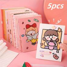 10 pièces/5 pièces/1 pièce Ensemble de mini-cahiers mignons de dessin animé, organiseur personnel avec couverture en papier, convient pour les fournitures de bureau, la papeterie pour étudiants, le petit cahier de poche portable, les fournitures scolaires, la rentrée scolaire