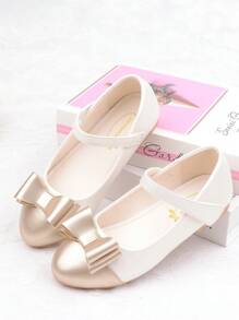 CAIWENNIAO Girls Princess Shoes, Soft Leather School & Performance Flats For Little Kids, Spring Autumn