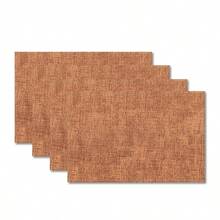 4pcs Solid Color Placemats, Elegant And Simple Design, 17.72 X 11.82 Inches, Machine Washable, Linen Fabric, Suitable For Restaurant, Party, Holiday, Dining Table Decoration