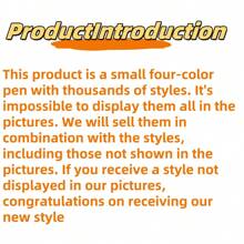 Set de 1/4/20/8/10/24/12 piezas Bolígrafos de 4 colores mini con diseños de dibujos animados lindos y aleatorios, pluma de color de 4 colores, pluma para manualidades, tinta de 4 colores, para estudiantes, oficina, útiles escolares y regalos, con recambio de 0.7mm, esenciales para volver a la escuela