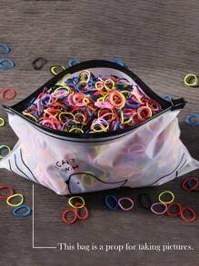 3000/200 buc elastice de păr casual de unică folosință, culori aleatorii, benzi de cauciuc de 1,2 cm/0,48 in, potrivite pentru femei zilnic, vacanță, machiaj, naveta, sport, codițe, cravată de păr, accesorii de păr, suporturi pentru codițe, bobbles de păr