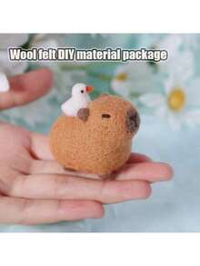 1 件水豚羊毛毡 DIY 工艺套件，小动物羊毛工艺制作套装（包括材料包和工具） - 彩色 - 查看 4