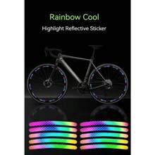 Adesivo riflettente arcobaleno ad alta visibilità per ruote - Adesivo per pneumatici luminoso e impermeabile per la sicurezza della guida notturna, accessori per auto e biciclette, personalizzato, per organizer da viaggio per donne, articoli essenziali, regalo per il ritorno a scuola