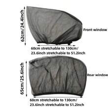 Car Window Shades, 2 Packs Breathable Mesh Side Car Window Sun Shades, Stretch Car Window Screens For Baby/Camping Heat Block UV Protection, Back Window Covers For Car, Truck, SUV, Van