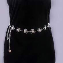 1pc Chic Fashion Sunflower Waist Chain Decor - Silver - View 1