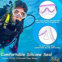Vvinca Kids-Goggles With Nose Cover, Diving Mask Elastic Fabric Strap Anti Fog Anti Shattered Lens For Kids Swim Goggles 3-14 - 01 Purple - View 8