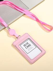 1 件颈挂拉链卡片收纳包 PU 皮革便携式轻便卡包卡片钱包适合教师学生工作用品（不含卡）教师礼物身份证夹照片卡夹女士钱包迷你钱包钱包学校用品 - 彩色 - 查看 15