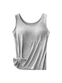 3pcs/Set Supportive Cup Racerback Yoga Vest, Modal Round Neck Anti-Exposure Casual Sports Tank Top For Women, Workout - Multicolor - View 7