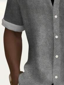 Plus Size Men's Palm Tree Print Short Sleeve Casual Shirt