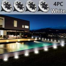 NEW 4/8 Pack Solar Ground Lights Outdoor, 8 LED Solar Powered Disk Lights Outdoor Garden Landscape Lighting For Yard Deck Lawn Patio Pathway Walkway