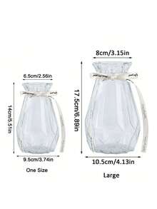 1 个玻璃花瓶，简约透明花瓶，用于插花、干花、鲜花均可使用，家居装饰花瓶，桌面装饰，适用于客厅、卧室、餐厅、花园、露台、花店、甜品店、咖啡厅等，生日礼物、节日礼物、母亲节返校房间装饰学校用品厨房装饰