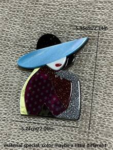 1 件亚克力女孩胸针，手工拼布太阳镜托下巴时尚配饰胸针，适合衣服、包包