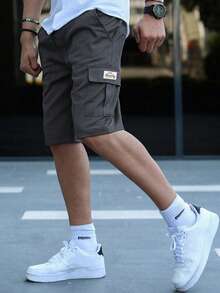 3pcs Boys/Teens' Loose Multi-Pocket Casual Outdoor Sports Cargo Shorts With Prints, 3/4 Length, Suitable For Spring/Summer/Autumn - Black - View 4