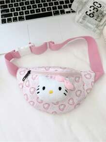 Sanrio 1 pieza Bolso de hombro con diseño de dibujos animados de Sanrio, mochila linda, bolso cruzado/de cintura de moda, monedero para aperitivos