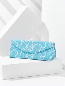 1pc Unisex Colorful Marble Texture Portable Foldable Sunglasses Case, Suitable For Outdoor - Multicolor - View 11