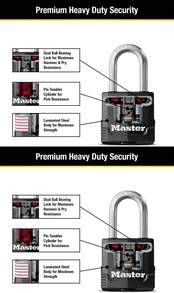 Master Lock Magnum Heavy Duty Outdoor Padlock With Key, Weather Resistant Body And Cut Resistant Shackle Make Lock Perfect For Fences, Gates, Sheds, M115XDLF - Padlock - View 7