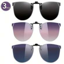 1-3pcs Cat Eye Clip-On Fashion Glasses For Men & Women, Women, Oversized Fit Over Glasses, Ideal For Driving & Daily Wear, Great Gift For Birthdays, Holidays, Parties, Christmas, Fashionable Eyewear|Fashionable Eyewear|Durable Glasses - Multicolor - View 8