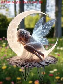 2D Acrylic Fairy Garden Stake Sign, Outdoor Lawn Garden Pot Decoration For Holiday Party, Suitable For All Seasons, A Great Gift For Friends And Festivals