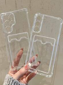 1 件透明卡夹简约全覆盖 TPU 防摔手机壳适用于系列防水防震防刮 - 無色 - 查看 4