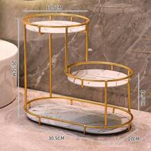 1 pieza Bandeja de baño de tres niveles para cosméticos, productos de cuidado de la piel, perfume, lápiz labial, para el baño, el dormitorio, el escritorio, regalo de Navidad, accesorios de baño, organizador de baño, de vuelta a la escuela
