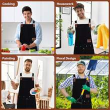 1pc Customizable Black Canvas Apron With 4 Pockets, Thickened And Wear-Resistant, Suitable For Cooking, Grilling And DIY, Durable Polyester Material, Ideal For Holiday Parties, Christmas, New Year And Valentine's Day - Unisex Design, Professional Cooking Apron, Adjustable