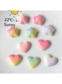 5/10 Stücke süße Farbverlauf Herz- und Stern geformte Kühlschrankmagnethalter, Hochzeit/Geburtstagsparty Dekoration, süße Mädchen Zimmer Deko, Büro Whiteboard Magnete