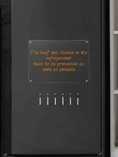 1 Set Magnetic Transparent Acrylic Monthly & Weekly Planner Whiteboard, Erasable Magnetic Fridge Memo Board (Comes With 6 Random Color Whiteboard Markers)