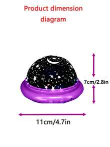 1 pieza Luz de noche LED con forma de estrella y OVNI, lámpara de proyección para dormir, proyector de luz ambiente de 7 colores, decoración del hogar para la sala de estar, decoración navideña, decoración de pared, camping, regalo para fiesta de cumpleaños - Multicolor - Ver 11