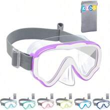 Vvinca Kids-Goggles With Nose Cover, Diving Mask Elastic Fabric Strap Anti Fog Anti Shattered Lens For Kids Swim Goggles 3-14 - 01 Purple - View 9