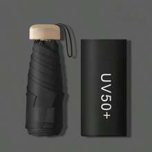 1pc Mini Travel Sun Umbrella UPF50+ , Small Compact UV Protection Umbrella For Sun And Rain, Lightweight Parasols Daily Travel Easy To Carry