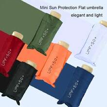 1pc Mini Travel Sun Umbrella UPF50+ , Small Compact UV Protection Umbrella For Sun And Rain, Lightweight Parasols Daily Travel Easy To Carry