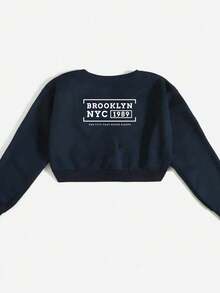 Cropped Sweatshirt Brooklyn NYC 1989 Cold Fall/Winter 100% Cotton - 黑色 - 查看 2