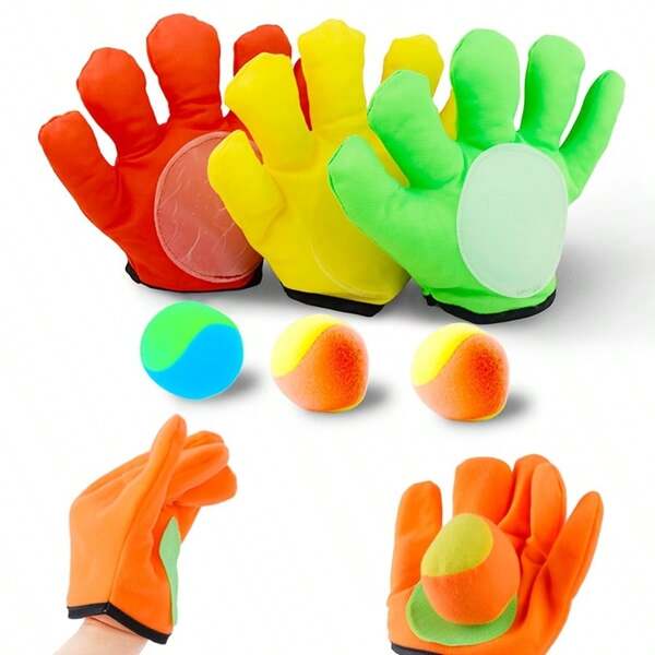 1 Set Of Outdoor Suction Cup Sticky Ball 2 Pieces Gloves Throw And Catch Interactive Game, Fun Outdoor Sports Game For Family Bonding, Interactive Throw And Catch Set, Palm Toss, Beach Party, Easter, Halloween, Christmas Gift