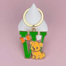 1 件 A-Z 创意动物字母钥匙扣，送给朋友的礼物，背包装饰，可爱的锌合金吊坠，四季汽车配件包饰学校卡通动物哥特 Y2k 包饰挂绳带身份证夹汽车配件包饰