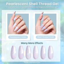 Beetles Shimmer Gel Nail Polish Set - 6 Colors Purple Glitter Blue Green Mermaid Pastel Nail Gel Drawing Soak Off Uv Led Needed With Pastel Sticker - 0-0-Ice Blue Gel Nail Polish - 查看 4