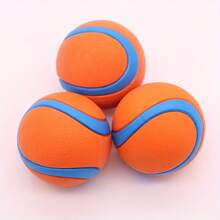 Bola de silicone durável para mastigar, 1 peça - brinquedo interativo para cães de médio porte, limpeza dos dentes e diversão na hora de brincar, suprimentos para cães - Laranja - Ver 2