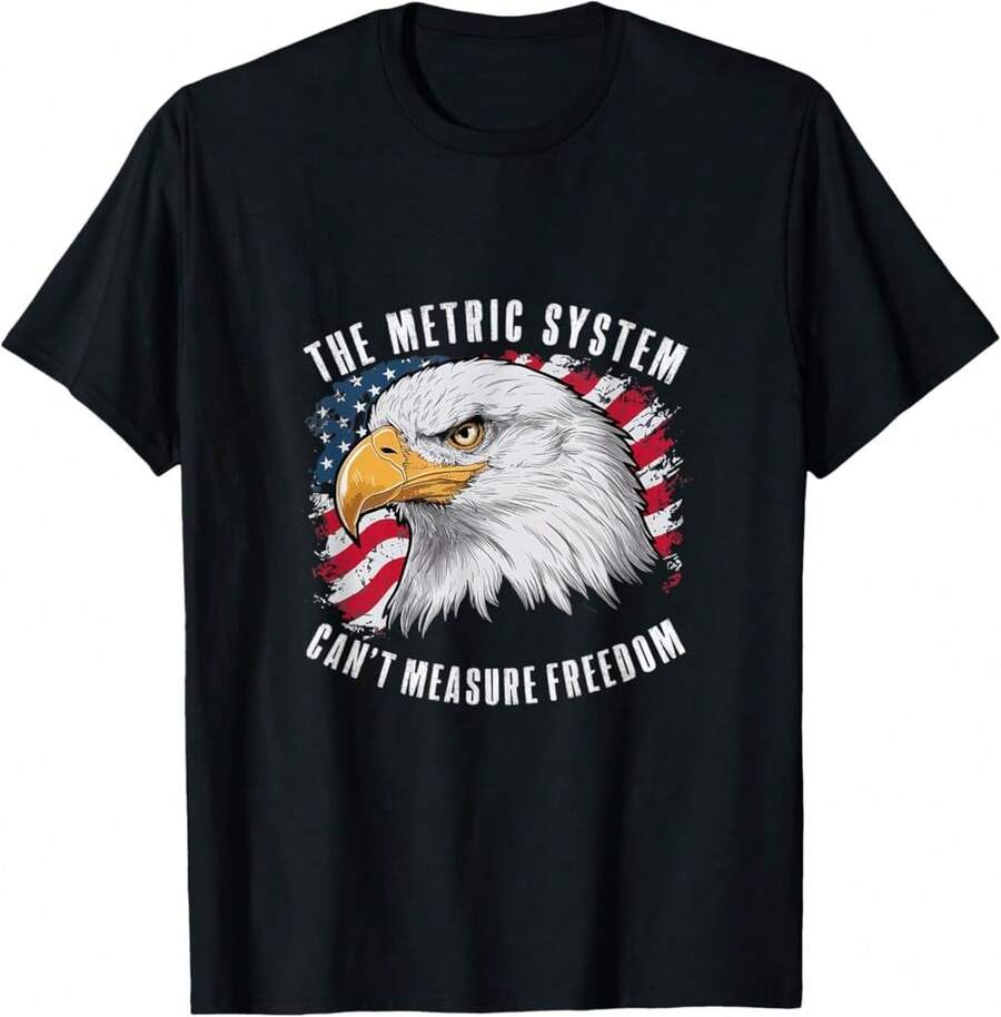 La camiseta del Día de la Independencia no puede medir la libertad del sistema métrico - Negro - Ver 1