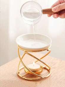 1 Simple Four-Twist Black Creative Aromatherapy Furnace Essential Oil Heating Lamp Household Wax Melting Lamp Candlestick Halloween,Spooky,Autumn,Festival,Holiday ,Winter,Holiday,Festival,Room Decor,