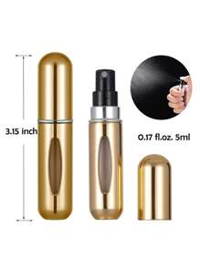 6pcs/Random Mini 5ml Aluminum Perfume Atomizer Stock Shiny/Matte Reusable Pocket Spray Bottle Back To School