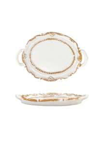 1pc Mini Jewelry Tray, Oval Vintage Decorative Tray, Jewelry Display Tray, Vintage Court Style Jewelry Storage Tray, Vintage Aristocratic Style Ornament Storage Tray, Perfect For Photography Accessories, Still Life Photography, Decorative Storage, Photo Background. Suitable For Bedroom, Living Room, Bathroom. Women's Storage, Suitable For Women's Back To School Gift.